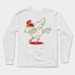 'Dabbing Dancing Chicken' Funny Dabbing Animal Gift Long Sleeve T-Shirt